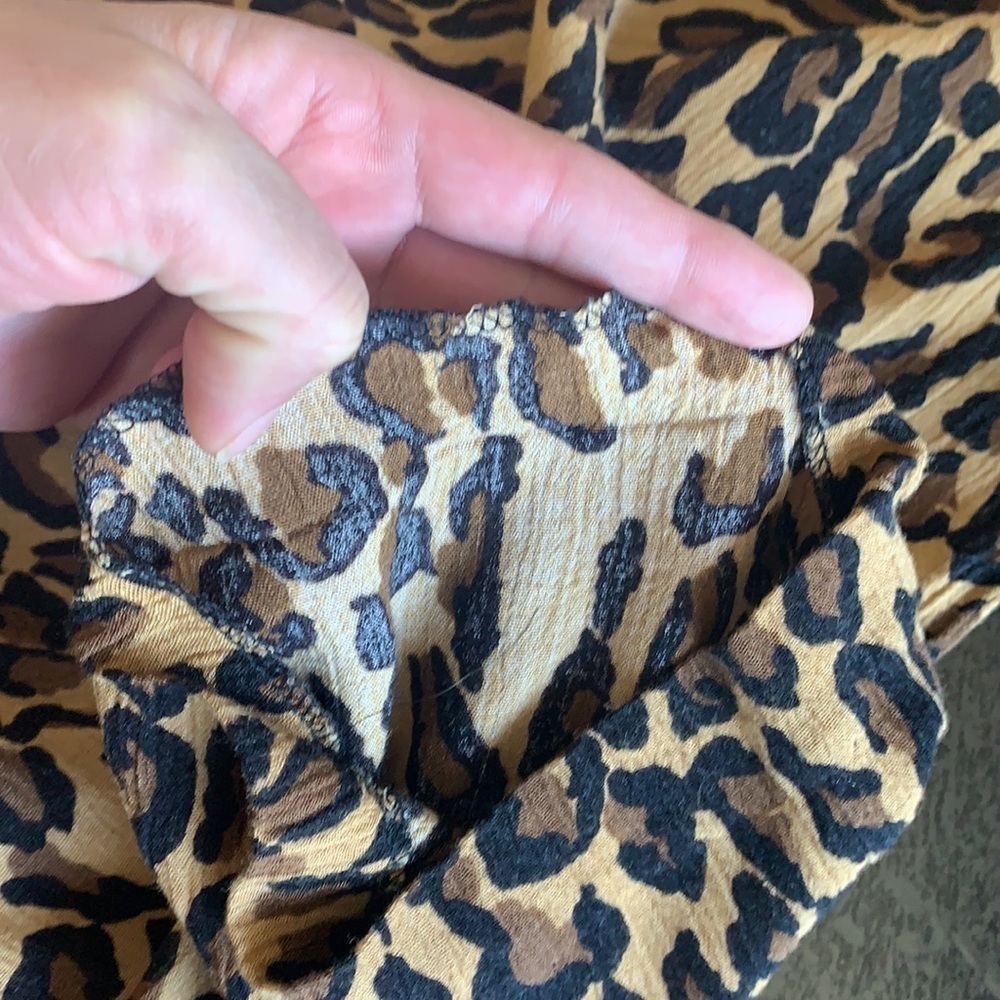 Vintage 🧚‍♀️Clichy Leopard Print Button Down 3/4 Sleeve Blouse Size 12 - Picture 10 of 12